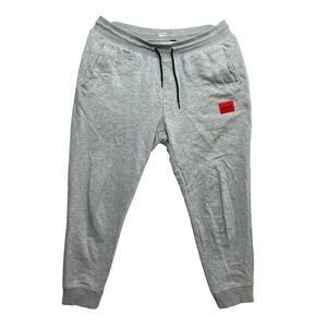 HUGO Hugo Boss Jogger Mens Size Medium Gray Red Label Logo Sweatpants